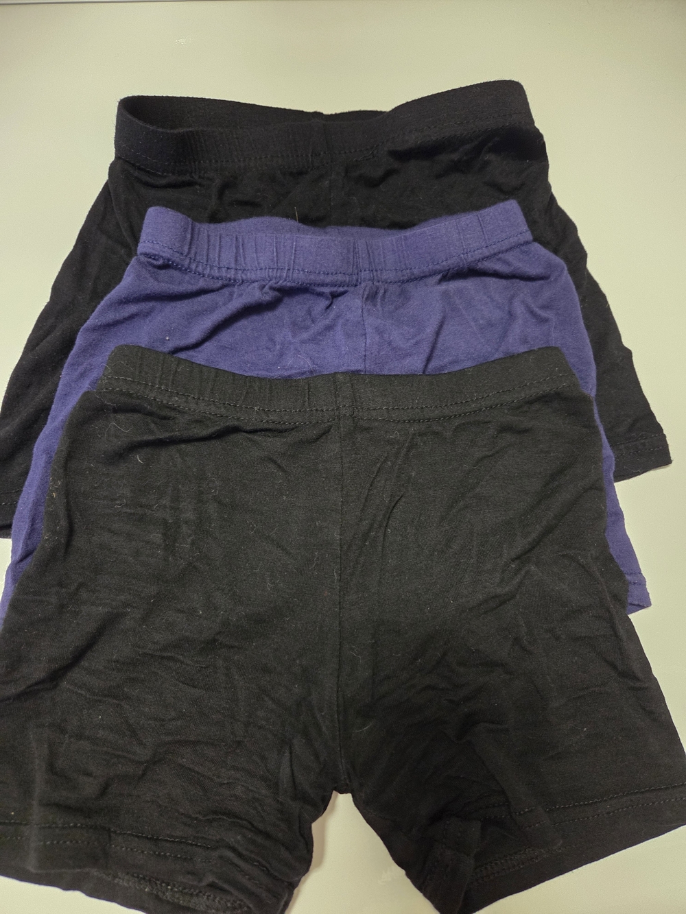 Kids Stretch Cotton Boxer Shorts - Black & Navy - Pack of 3